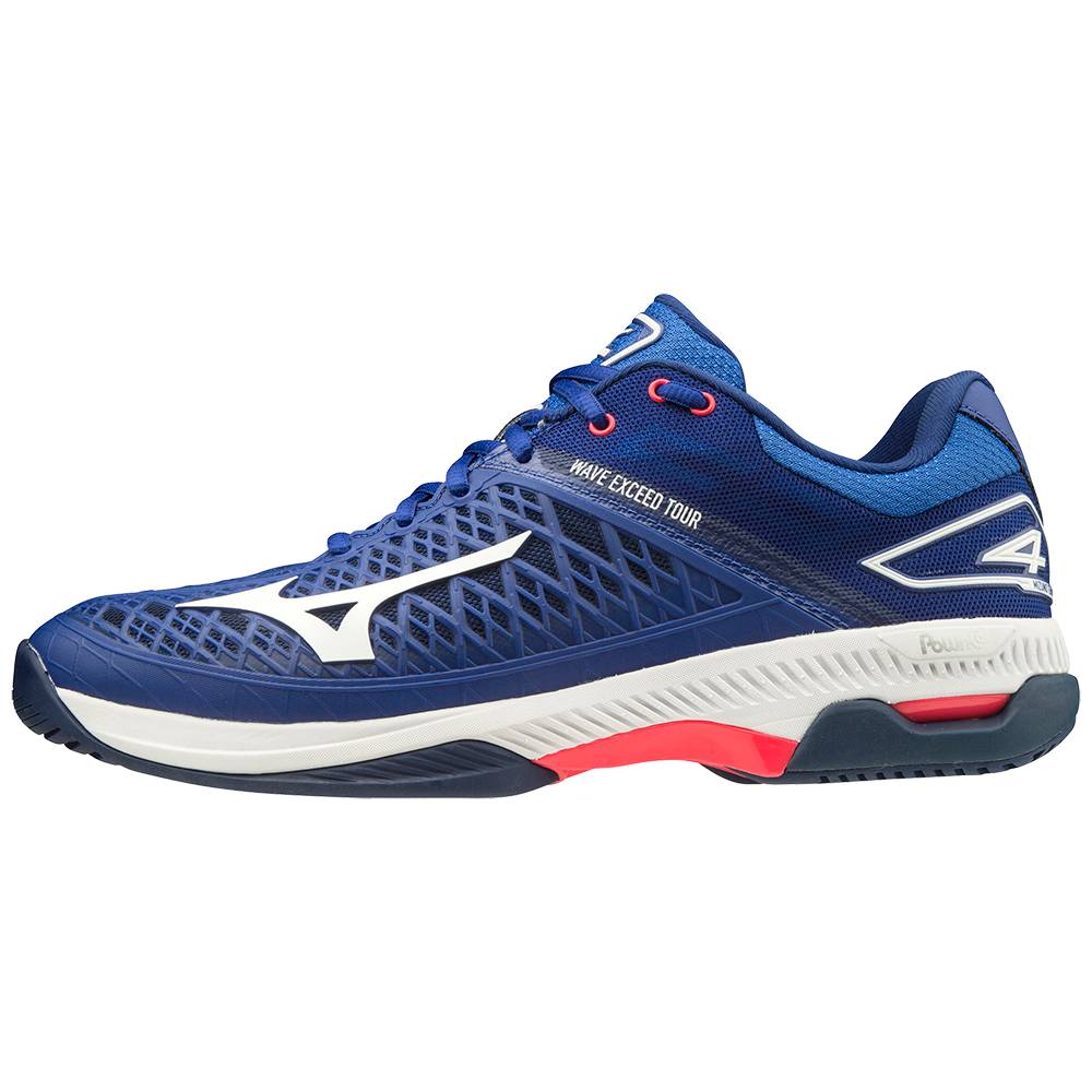 Tenis Netshoes Mizuno Wave Exceed Tour 4 AC - Homem - Azuis/Branco - DMOEP1409